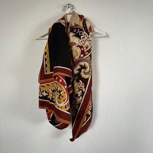 Jim Thompson Women’s Scarf 57x25 Multicolor Paisley Floral Print Designer Wrap